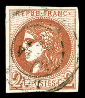 O N°40Ba, 2c Rouge Brique Report 2, TB (signé Calves/certificat)  Cote: 900 Euros  Qualité: O - 1870 Bordeaux Printing