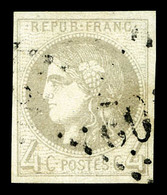 O N°41B, 4c Gris Rep 2, TB (signé Calves)  Cote: 325 Euros  Qualité: O - 1870 Emission De Bordeaux