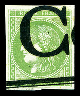 O N°42B, 5c Vert Obl Typographique Des Affiches. TTB (signé Scheller/certificat)  Cote: 1000 Euros  Qualité: O - 1870 Emission De Bordeaux
