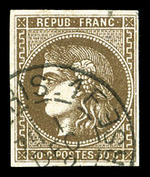 O N°47, 30c Brun Obl Càd Tardif, TB    Qualité: O - 1870 Emission De Bordeaux
