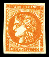 ** N°48, 40c Orange, Fraîcheur Postale. SUP (certificat)    Qualité: ** - 1870 Emission De Bordeaux