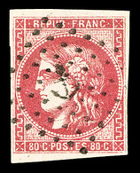 O N°49, 80c Rose Obl Ancre. TB (signé Scheller)  Cote: 450 Euros  Qualité: O - 1870 Emission De Bordeaux