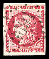 O N°49b, 80c Rose-vif, Jolie Pièce. TB (signé Scheller)  Cote: 380 Euros  Qualité: O - 1870 Emission De Bordeaux