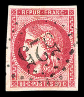 O N°49b, 80c Rose-vif, Jolie Pièce. TB (signé Scheller)  Cote: 380 Euros  Qualité: O - 1870 Emission De Bordeaux