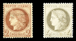 * N°51/52, 2c Rouge-brun Et 4c Gris, Les 2 Exemplaires TB (certificat)  Cote: 700 Euros  Qualité: * - 1871-1875 Cérès