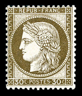 ** N°56, 30c Brun, Fraîcheur Postale, SUP (certificat)    Qualité: ** - 1871-1875 Cérès