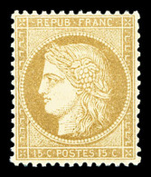 ** N°59, 15c Bistre, Frais, Très Bon Centrage. SUPERBE (signé Scheller/certificat)    Qualité: ** - 1871-1875 Cérès