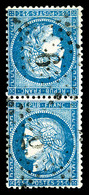 O N°60Ab, 25c Bleu En Paire Tête-bêche, Petite Fente Sinon TB (signé/certificat)   Cote: 5500 Euros  Qualité: O - 1871-1875 Cérès