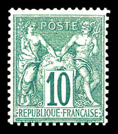 * N°65, 10c Vert Type I, Frais, TTB (certificat)  Cote: 1200 Euros  Qualité: * - 1876-1878 Sage (Type I)