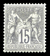 ** N°66, 15c Gris Type I, Très Bon Centrage, Fraîcheur Postale. SUP (certificat)    Qualité: ** - 1876-1878 Sage (Type I)