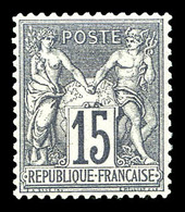 ** N°66a, 15c Gris Foncé Type I, Fraîcheur Postale, Très Bon Centrage. SUPERBE (signé Brun/certificats)    Qualité: ** - 1876-1878 Sage (Type I)