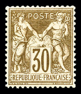 * N°69, 30c Brun-clair Type I, Fraîcheur Postale, TRES BON CENTRAGE, SUPERBE (certificat)    Qualité: * - 1876-1878 Sage (Type I)