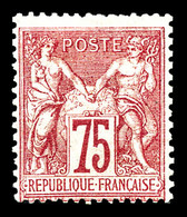 * N°71a, 75c Carmin-rose Vif Type I. TB. (signé Calves/certificat)  Cote: 1400 Euros  Qualité: * - 1876-1878 Sage (Type I)