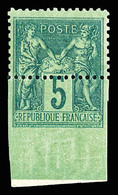 * N°75, 5c, Piquage Decalé, Bdf. TB    Qualité: * - 1876-1878 Sage (Type I)