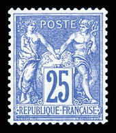 ** N°78e, 25c Outremer-vif, Fraîcheur Postale, Très Bon Centrage. SUPERBE (signé Calves/certificat)    Qualité: ** - 1876-1878 Sage (Type I)