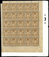 ** N°80, 30c Brun-jaune En Panneau De 25 Exemplaires, Très Bon Centrage, Fraîcheur Postale, SUP (certificat)    Qualité: - 1876-1878 Sage (Type I)