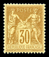 ** N°80, 30c Brun-jaune, Fraîcheur Postale, Très Bon Centrage. TTB (certificat)    Qualité: ** - 1876-1878 Sage (Type I)