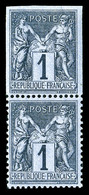 * N°83k, 1c, Dentelé Tenant à Non Dentelé. TB  Cote: 250 Euros  Qualité: * - 1876-1878 Sage (Type I)