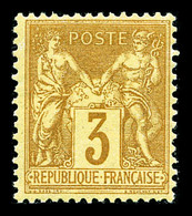 * N°86, 3c Bistre Sur Jaune, TB  Cote: 330 Euros  Qualité: * - 1876-1878 Sage (Type I)