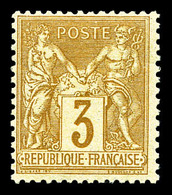 ** N°86c, 3c Bistre-foncé, Fraîcheur Postale. TTB (certificat)    Qualité: ** - 1876-1878 Sage (Type I)