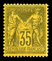 ** N°93, 35c Violet-noir, Fraîcheur Postale. SUP (certificat)    Qualité: ** - 1876-1878 Sage (Type I)