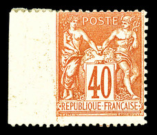 * N°94, 40c Orange Dentelé Sur 3 Cotés. TTB  Cote: 300 Euros  Qualité: * - 1876-1878 Sage (Type I)