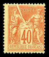 * N°94h, 40c Orange Type II, Pli Accordéon. TTB  Cote: 325 Euros  Qualité: * - 1876-1878 Sage (Type I)