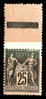 * N°97, 25c Noir Sur Rose, Impression De La Teinte De Fond Partielle, Bdf. TTB    Qualité: * - 1876-1878 Sage (Type I)