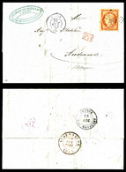 O N°5a, 40c Orange Vif Sur Lettre De Reims Le 22 Oct 1853 à Destination D'Audenarde (Belgique), SUP (certificat)  Cote: - 1849-1876: Période Classique