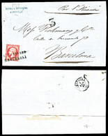 O N°17B, 80c Rose Obl 'ESTRANGERO BARCELONA' Sur Lettre Avec Annotation 'par Alicante'+ Taxe '3' Au Départ De Marseille - 1849-1876: Période Classique