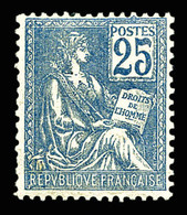 ** N°118, 25c Bleu Type II. TB (certificat)  Cote: 550 Euros  Qualité: ** - 1900-02 Mouchon