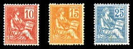 ** N°116/18, Série Mouchon Type II, Les 3 Valeurs TTB (certificat)  Cote: 785 Euros  Qualité: ** - 1900-02 Mouchon