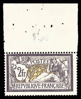 ** N°122, Merson, 2F Violet Et Jaune, Haut De Feuille, TB (certificat)   Cote: 2500 Euros  Qualité: ** - 1900-02 Mouchon