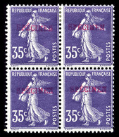 ** N°142, 35c Violet Surchargé 'SPECIMEN' Rouge En Bloc De Quatre (2ex*), SUPERBE. R.R.R. (certificats)     Qualité: ** - 1900-02 Mouchon