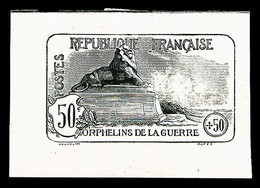 (*) N°153, Orphelins, 50c +50c: épreuve En Noir Au Type NON EMIS, SUP (certificat)    Qualité: (*) - 1900-02 Mouchon