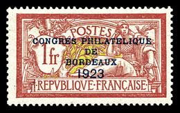 ** N°182, Congrès De Bordeaux De 1923, Frais, TTB (certificat)  Cote: 925 Euros  Qualité: ** - 1900-02 Mouchon