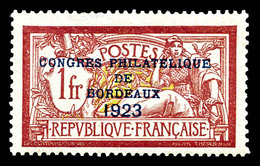 * N°182, Congrès De Bordeaux De 1923, 2 Dents Courtes, TB  Cote: 575 Euros  Qualité: * - 1900-02 Mouchon