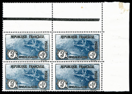 ** N°232, Orphelins, 5f +1f Noir Et Bleu En Bloc De Quatre Coin De Feuille, TRÈS BON CENTRAGE, SUPERBE (certificat)   Co - 1900-02 Mouchon