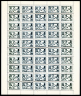 (*) N°252, Travail: Tirage Préliminaire Sur Papier épais: 1f50 +8,50 Bleu-gris, Feuille Complète De 50 Timbres, SEULE PI - 1900-02 Mouchon