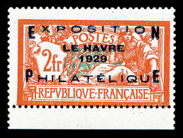 ** N°257A, Exposition Philatélique Du Havre De 1929, Bas De Feuille, TTB (certificat)   Cote: 1600 Euros  Qualité: ** - 1900-02 Mouchon