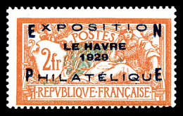 ** N°257A, Exposition Philatélique Du Havre De 1929, Bas De Feuille, TTB (signé/certificat)   Cote: 1600 Euros  Qualité: - 1900-02 Mouchon