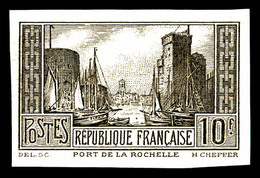 ** N°261Ba, Port De La Rochelle, 10F Brun-Noir Non Dentelé, SUPERBE Et RARE (signé Brun/certificat)     Qualité: ** - 1900-02 Mouchon