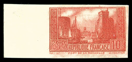 ** N°261, Port De La Rochelle, 10F Rouge Non Dentelé, Bord De Feuille Latéral Gauche, Très Jolie Pièce, R.R.R (certifica - 1900-02 Mouchon