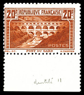 ** N°262B, Pont Du Gard, 20F Chaudron Clair Dentelé 11 Bdf, FRAÎCHEUR POSTALE, SUPERBE (certificat)   Cote: 2400 Euros - 1900-02 Mouchon