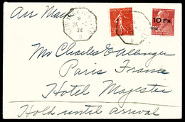 O N°3, Berthelot Surchargé à Bord Du Paquebot 'ILE DE FRANCE' 10F Sur 90c Rouge Sur Lettre, Très Bon Centrage, Rare Dans - 1927-1959 Neufs