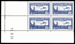 ** N°6b, 1F50 Outremer-vif En Bloc De Quatre Coin De Feuille Daté Du 12/9/1930, SUPERBE (signé Calves/certificat)   Cote - 1927-1959 Neufs