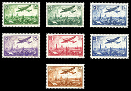* N°8/14, Série Avion Survolant Paris, Les 7 Valeurs TB (certificat)  Cote: 1270 Euros  Qualité: * - 1927-1959 Neufs
