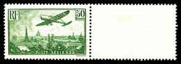 ** N°14, Avion Survolant Paris, 50F Vert-jaune Bord De Feuille, TTB (certificat)  Cote: 2000 Euros  Qualité: ** - 1927-1959 Neufs