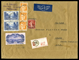 O N°15 + Poste N°261 X2, 286 X3 Et 360 Obl Càd Sur Lettre Recommandée Pour Conakry (Guinée). TTB (certificat)    Qualité - 1927-1959 Neufs