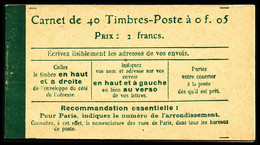 ** N°137-C3, Semeuse, 5c Vert, 40 Timbres à 0f05-Prix: 2 Francs, TTB (certificat)    Qualité: ** - Autres & Non Classés